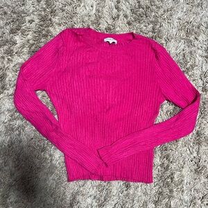 Gilli Fuchsia Ribbed Knit Top